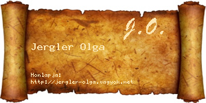 Jergler Olga névjegykártya